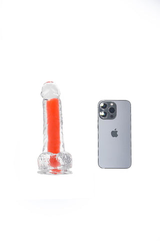 Glow-in-the-dark Classic 8'' Dildo - Sweet Orange