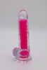 Glow-in-the-dark Classic 8'' Dildo - Electric Pink