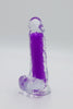 Glow-in-the-dark Classic 8'' Dildo - Crazy Violet